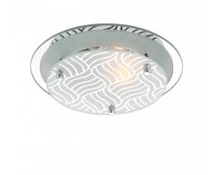 Globo plafonnier métal chromé, excl. 1xe27 illu