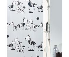 Spirella 10.40502 Rideau de Douche Zebi Black Peva 180 x 200 cm