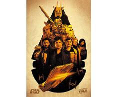 Soloâ¯: Une Ã©toile Wars Ã©tage Millennium Falcon Maxi Poster avec Montage, Papier, Multicolore, 91.5Â x 61Â x 0.03Â cm