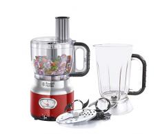 Russell Hobbs 25180-56 Robot Cuisine Multifonction 2,3L Retro, HÃ¢che, Mixe, Tranche, RÃ¢pe, Compatible Lave-Vaisselle, Design Vintage - Rouge