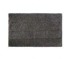iDesign Stripe tapis de bain doux, sortie de douche rectangulaire en coton, gris anthracite