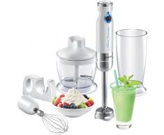 Sencor SHB 4360 Mixeur plongeant avec accessoires en acier inoxydable - 800W - Vitesse variable - Lame en acier inoxydable - Accessoires - Blanc