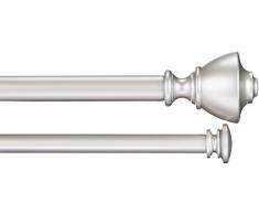 AmazonBasics Tringle à rideau double avec embouts urne 2,54 cm, de 1,83 à 3,65 m, Nickel