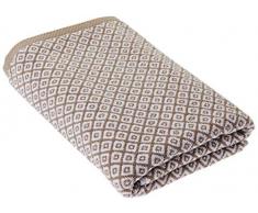 Lasa Home Draps 70x140, Collection Shibori, Motifs Mosaic, Marron 100% Coton, 70x140x1 cm