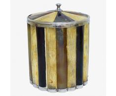 Better & Best Bicolore Gloss Y Mate Seau à glace en métal rond haut tricolore noir marron et crème 21 x 21 x 25 cm