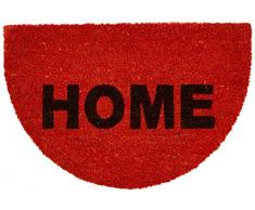Relaxdays Paillasson en fibres de coco tapis de sol porte entrÃ©e demi-rond HOME demi-lune dessous antidÃ©rapant en caoutchouc PVC L x l 60 x 40 cm, orange