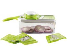 Kitchen Artist MEN259 Mandoline 4 lames avec coupe ajustable, Vert/Blanc