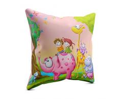 Picanova Premium Coussin dÃ©coratif avec Rembourrage, Satin, Travel Wonders., 40 x 40 cm