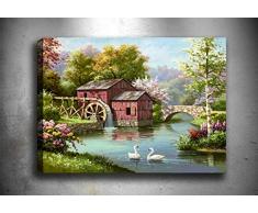 Bonamaison Peinture sur toile, multicolore, 50 x 70 cm