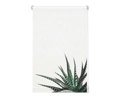 Gardinia EASYFIX Store Enrouleur Motif Plante Succulente 75 x 150, Polyester, Blanc, 75 x 150 cm