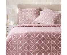 AmazonBasics Parure de lit avec housse de couette en satin, 200 x 200 cm / 65 x 65 cm x 2, Mauve quartz