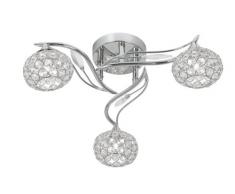 Oaks Lighting Esmee Lustre 3 lumières Chrome poli Cristal en forme de goutte