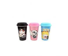 lachineuse MUG Maneki Neko Design Japonais - Teinte Rose