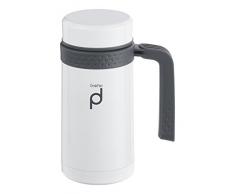 DrinkPod HBG450W Mug isotherme, Acier Inoxydable, Blanc, 18,5 x 11 x 11 cm
