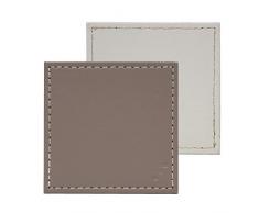 FreeForm FFCO1417X4 Set de 4 Dessous de Verre carrÃ©-Taupe/Blanc, 10 x 10 cm