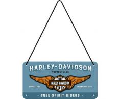 Nostalgic-Art 28023 Harley-Davidson Logo Bleu | Décoration Murale rétro Vintage | Plaque de Porte | Métal | 10 x 20 cm Panneau à Suspendre, Multicolore, 10 x 20 x 0,1 cm