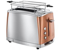 Russell Hobbs 24290-56 Toaster Grille-Pain Luna, Cuisson Rapide, Contrôle Brunissage, Chauffe Viennoiserie - Cuivre