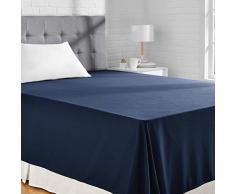 AmazonBasics Drap plane en microfibre, Bleu (Navy Blue), 180 x 260 + 10 cm