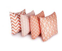 Penguin Home Housse de Coussin, Cotton, Corail, 45x45 Cm