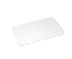 Douceur dInterieur 6GMB271BC Vitamine Tapis MÃ©moire de Forme Uni Polyester Blanc 60 x 40 x 1 cm