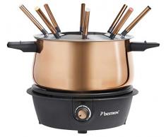 Bestron Service à fondue pour maximum 8 personnes, Thermostat à réglage continu, Anti-éclaboussures, Cuivre