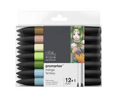 Winsor & Newton marqueur, Manga Fantasy, Set de 12 + 1 blender