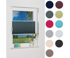 K-Home Store plissé occultant Klemmfix Palma Bleu pétrole, Tissu, pétrole, 40 x 130 cm