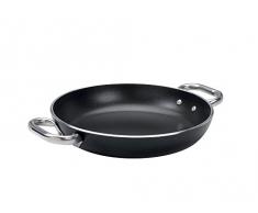 Pentole Agnelli alblack Casserole en Aluminium, épaisseur 5 mm, avec 2 anses en Acier Inoxydable, Noir 50 cm Noir