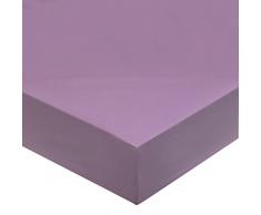 Blanc des Vosges Uni 57 fils Drap housse Coton Prune 120 x 190 cm bonnet de 27 cm