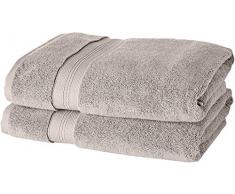 Pinzon Lot de 2 serviettes de bain en coton Pima Kaki