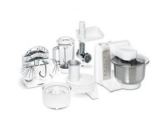Bosch MUM4880 Robot culinaire 600 W Bol mélangeur inox Râpeur/éminceur Couvercle mélangeur plastique Hachoir à viande Presse-agrumes