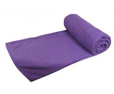 Couverture polaire thermotec 350 grs-infiniment douce - 100% polyester - OURSON - Aubergine O13 - 220 x 240