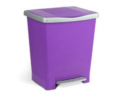 TATAY 1101413 Poubelle Ã PÃ©dale 23 L Plastique Prune 33,5 x 30 x 39 cm