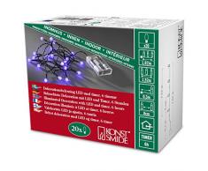Konstsmide 1491-457 Guirlande dEclairage de Cerise sur Pile 20 LEDs Violet CÃ¢ble Noir