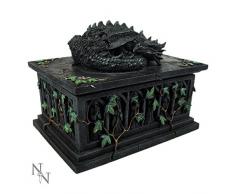 Nemesis Now BoÃ®te Ã Tarot en rÃ©sine avec Figurine Dragon - Environ 18Â cm- Taille Unique - Noir