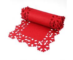 eBuyGB Festive de Noël Chemin de Table, Feutre, Rouge, 31.6 x 10.8 x 8.61 cm
