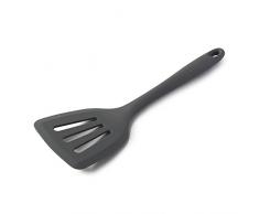 Zeal Spatule de Cuisson Ã Fentes - en Silicone - AntidÃ©rapante - pour Les tranches de Poisson - 12/30Â cm, Silicone, Gris foncÃ©, 29.90 x 10.00 x 2.80 cm