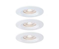 Paulmann 94299 Nova Mini Spot LED encastrable rond rigide en aluminium Blanc mat 2700 K 12 W 3 x 4 W