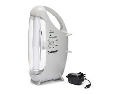 Velamp IR160EVO Lampe LED portative rechargeable 320 lumen avec fonction anti coupures de courant, Plastique, 4.5 W, Gris Clair, 16 x 28,5 x 10