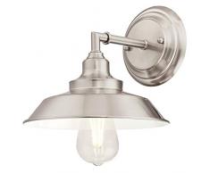 Westinghouse Lighting 6354340 Ãclairage Westinghouse 63543 Luminaire mural dintÃ©rieur Iron Hill Ã une lampe, finition nickel brossÃ©, Plastic