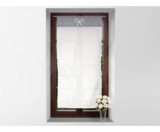 Soleil dOcre Brise bise brodÃ© en Coton 60x120 cm Emilie, Gris, 60 x 120 cm