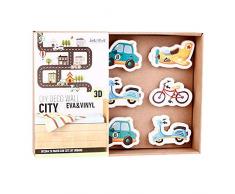 Helio Ferretti HF DÃ©coration Ville de Mural, Autocollant et porexpan, Blanc, 10Â x 10Â x 10Â cm