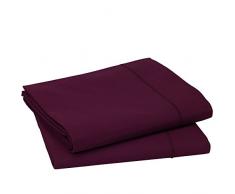 Blanc des Vosges Uni Percale Housse de Couette, Coton, Cyclamen, 260 x 240 cm