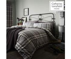 Catherine Lansfield Kelso Parure De Lit Coton Majoritaire Charbon Double