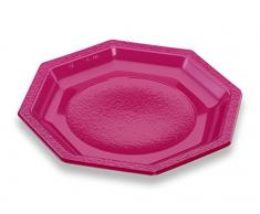 GUILLIN - OCTOPACK ASF185FUS SACHET DE 50 Assiettes Octogonales RÃ©utilisables, PolystyrÃ¨ne, Violet, 18,5 x 18,5 x 1,8 cm