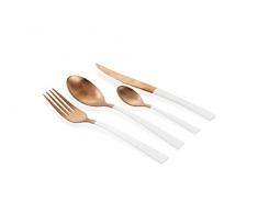 Villa dEste Home Tivoli 2422941Â inverse Set Couverts 24Â piÃ¨ces, cuivre/blanc, acier