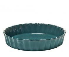 Emile Henry Plat à Tarte Céramique Bleu Feu Doux 28 x 28 x 5,5 cm