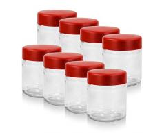 Severin 8 Pots en Verre avec Couvercles pour Yaourtières Jg 3519, EG 3529