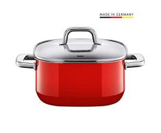 Silit 2101299547 Faitout Bas Ãmail, Rouge, 24 cm