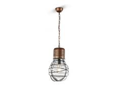 Trio Leuchten 340100162 Edda Lampe suspendue, Métal, E27, Kupferfarbig Antik, 26.5 x 26.5 x 150 cm
